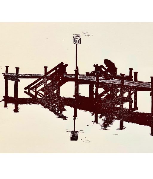 - Steg 1 b -   Linoldruck  2023   40x50cm